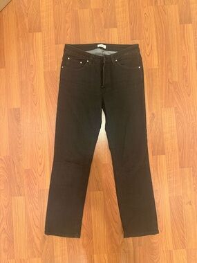 Toteme Black Ankle-Length Straight Jeans
